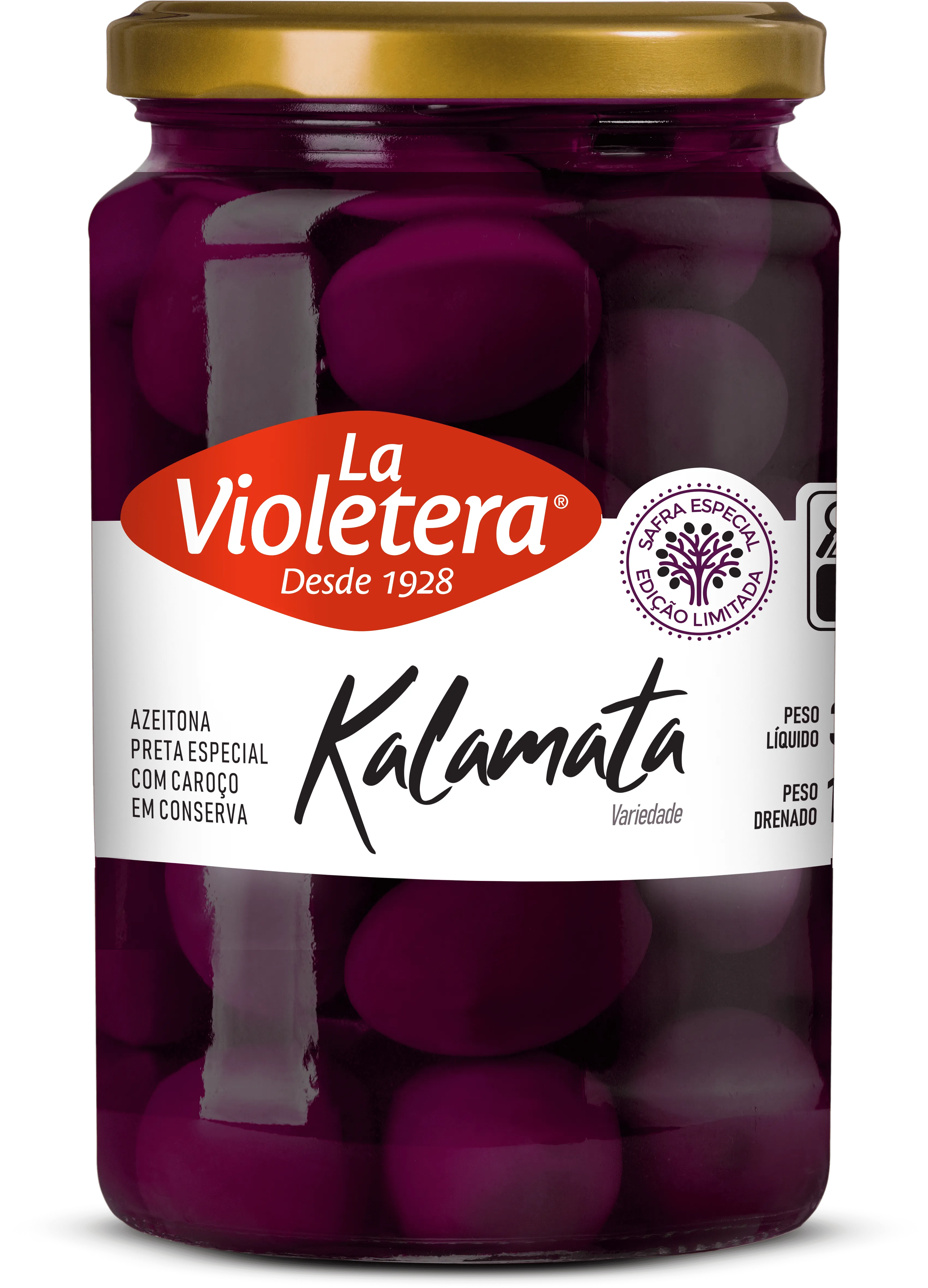 Azeitona Preta com caroço Kalamata La Violetera 185g