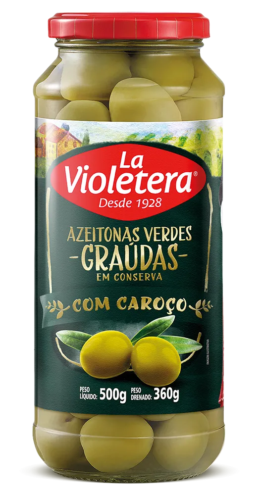 Azeitona Verde com caroço Premium La Violetera 360g