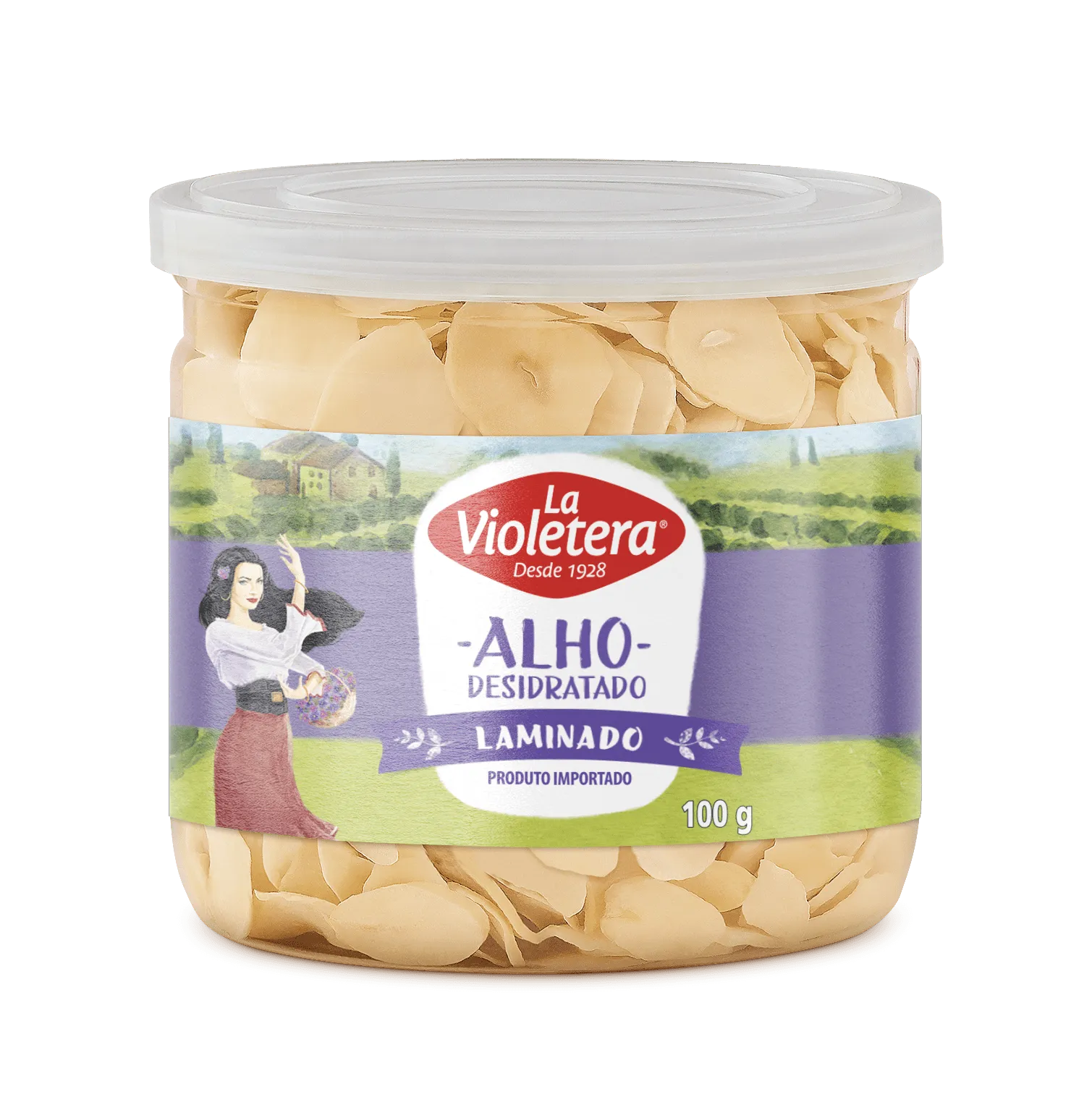 Alho Desidratado e Laminado La Violetera 100g