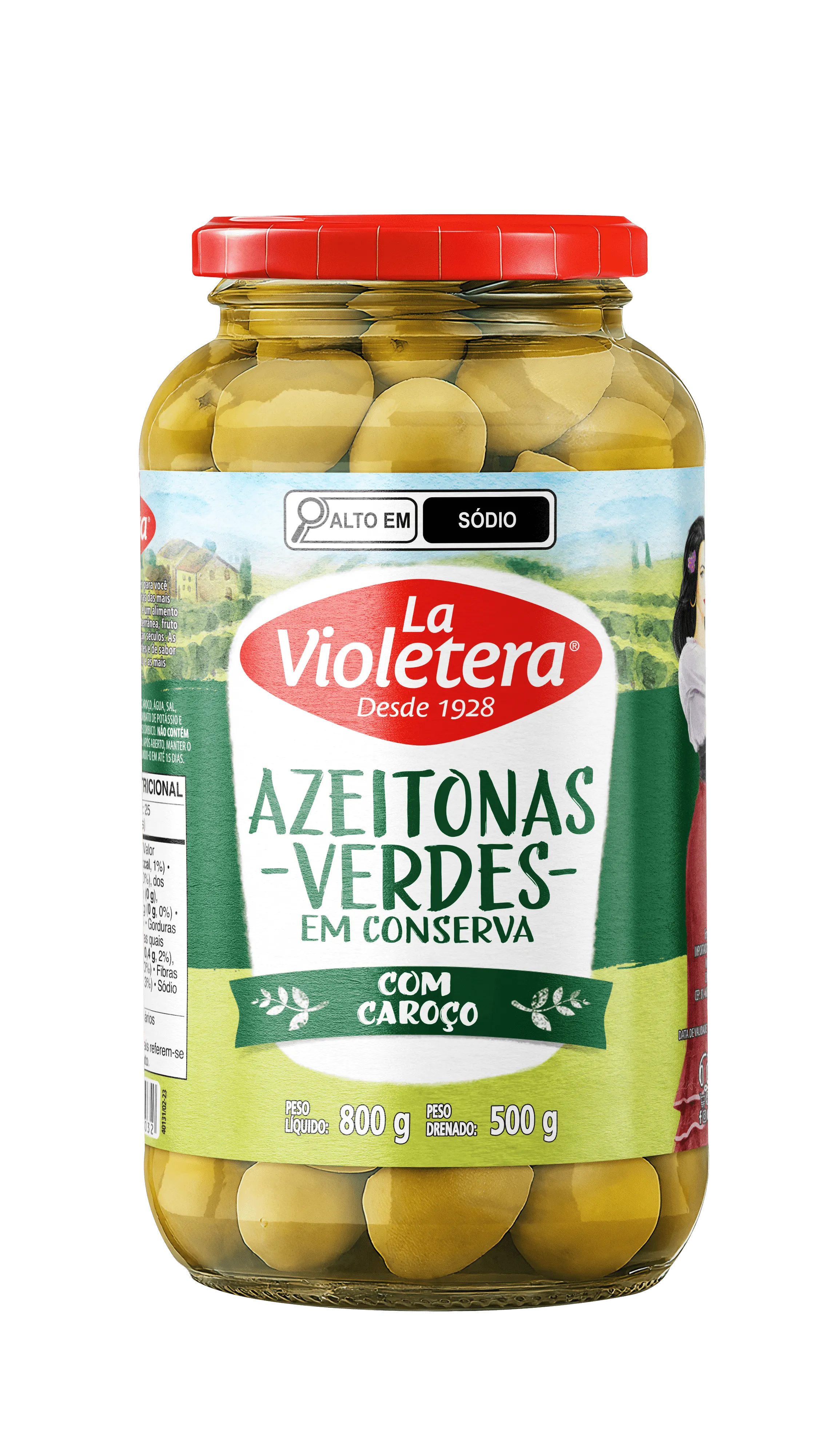 Azeitona Verde com caroço La Violetera 500g