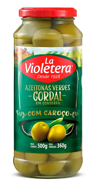 Azeitona Verde Gordal com caroço La Violetera 360g