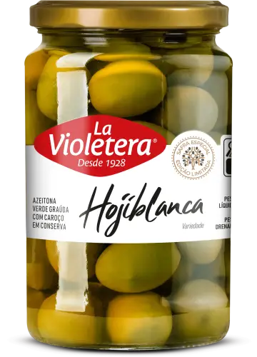 Azeitona Verde com caroço Hojiblanca La Violetera 185g