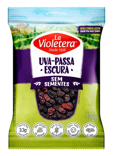 Uva-passa Escura sem semente La Violetera 500g