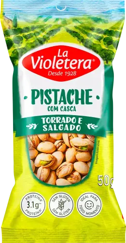 Pistache Torrado/Salgado com casca La Violetera 50g