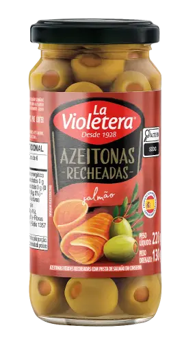 Azeitona Verde Recheada com Salmão La Violetera 130g