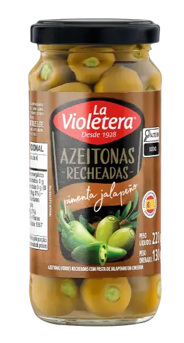 Azeitona Recheada com Pimenta Jalapeño La Violetera 130g