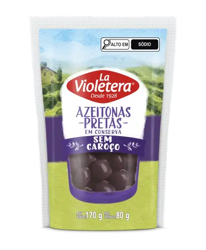 Azeitona Preta sem Caroço La Violetera Doy Pack 80g