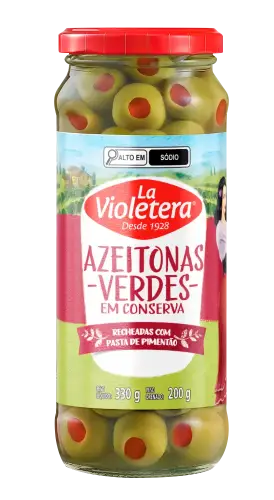 Azeitona Verde Recheada Com Pasta De Pimentão La Violetera 200g