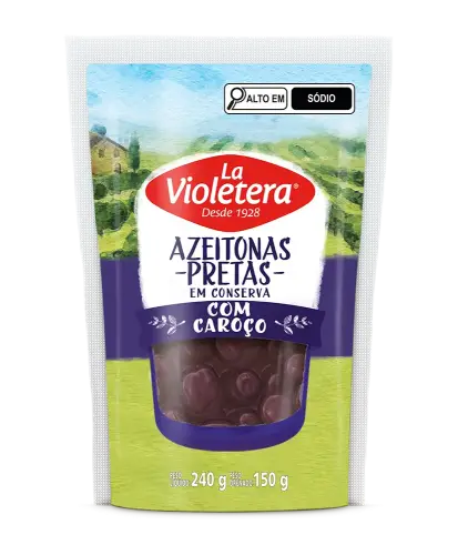 Azeitona Preta com caroço La Violetera Doy Pack 150g